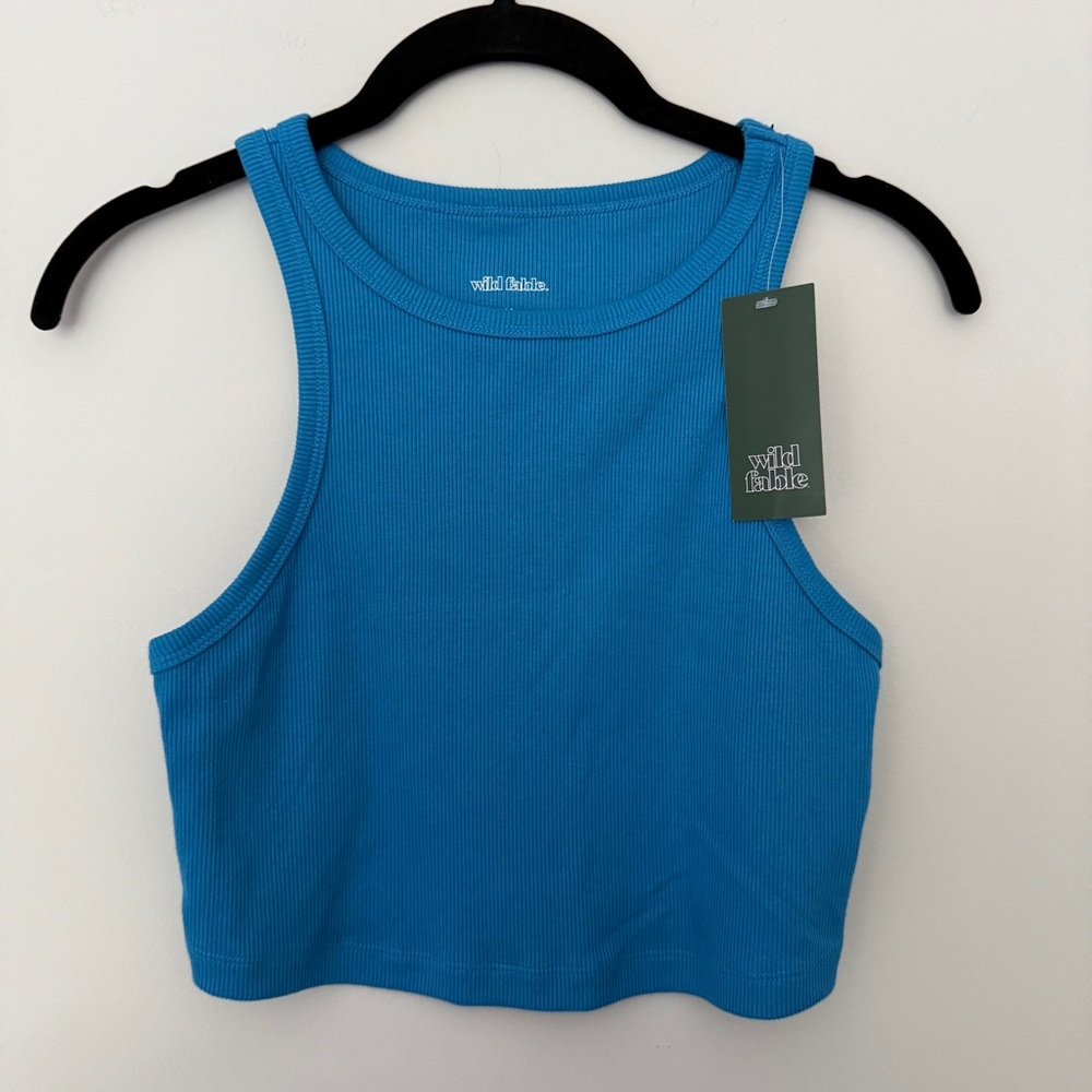 Target Wild Fable Blue Crop Tank NWT - Picture 1 of 3
